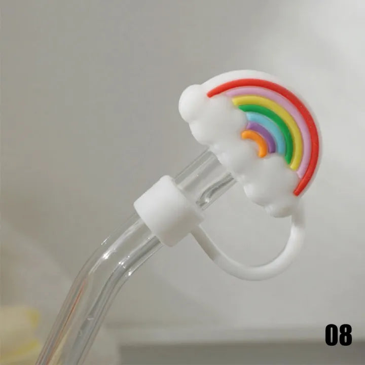 Rainbow Style Straw Stopper For Tumblers