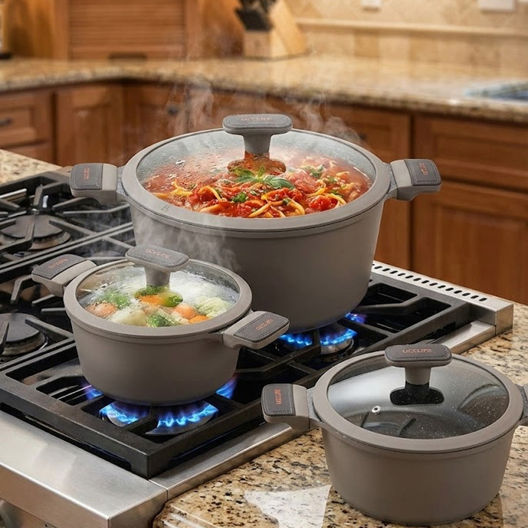 12 Pcs Nonstick Cooking Set Premium Luxury Quality Chinese Cookware.