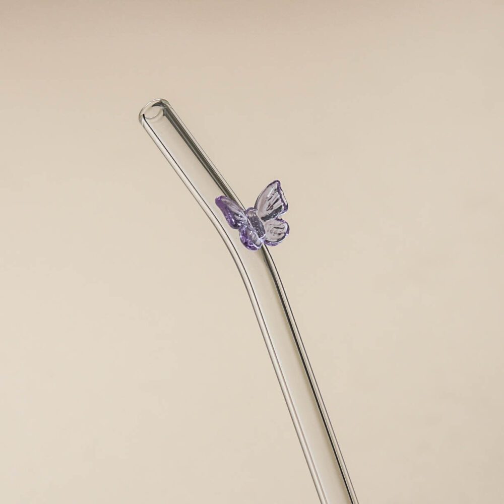 Butterfly/Stars/Fruits & Diffrent Ornaments Glass Straws - 4Pcs