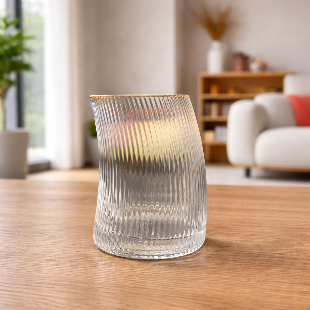 Crystal Gold Rim Cocktail Glasses – 6pcs