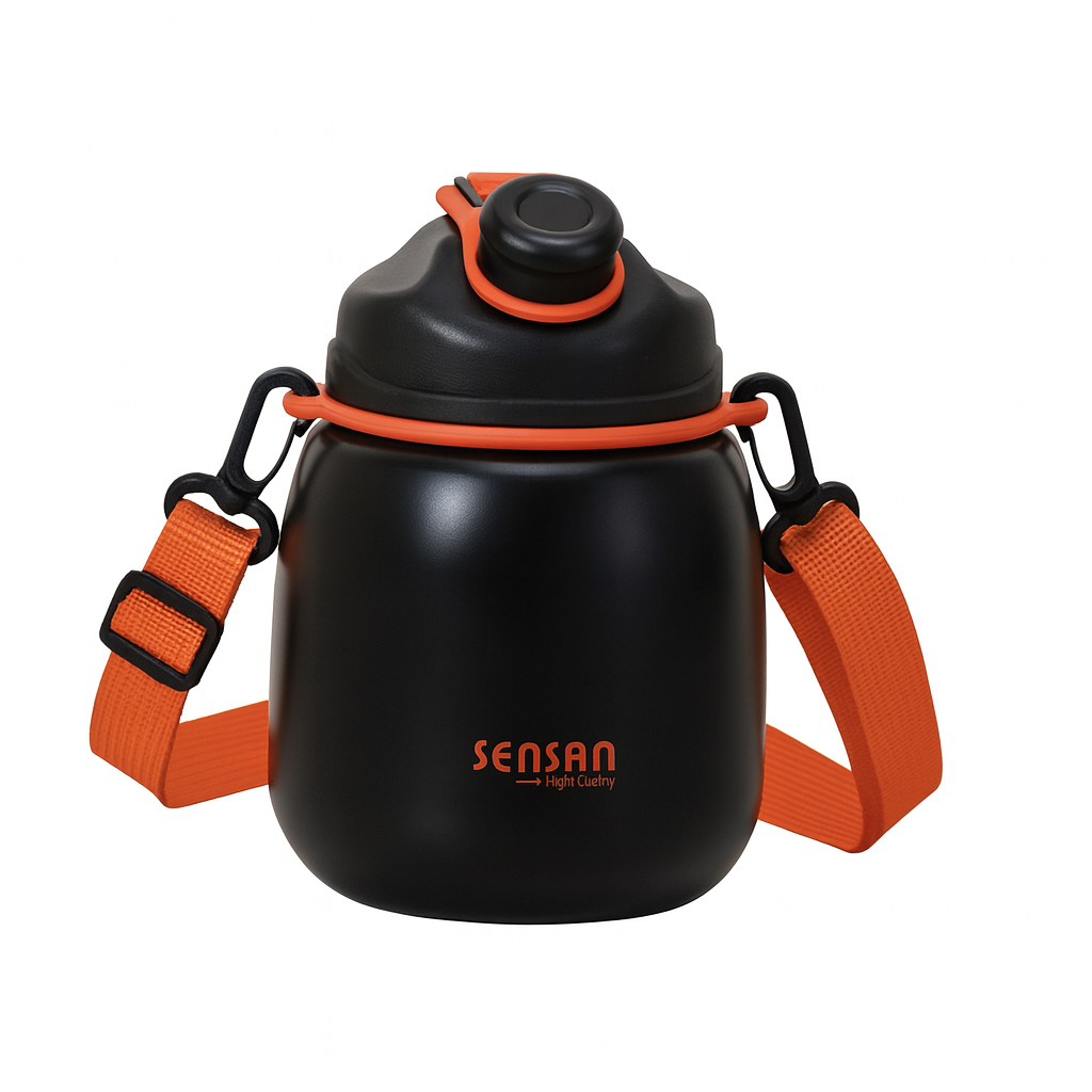800ml Vacuum Flask Sport Water Bottle - Black
