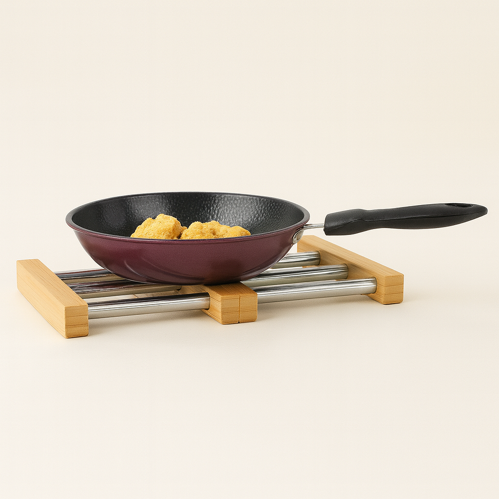 Wooden Expandable Wok Stand