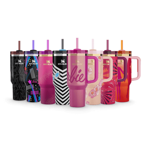 Stanley x Barbie '80s Peaches 'N Cream 40oz Quencher Flowstate Tumbler.