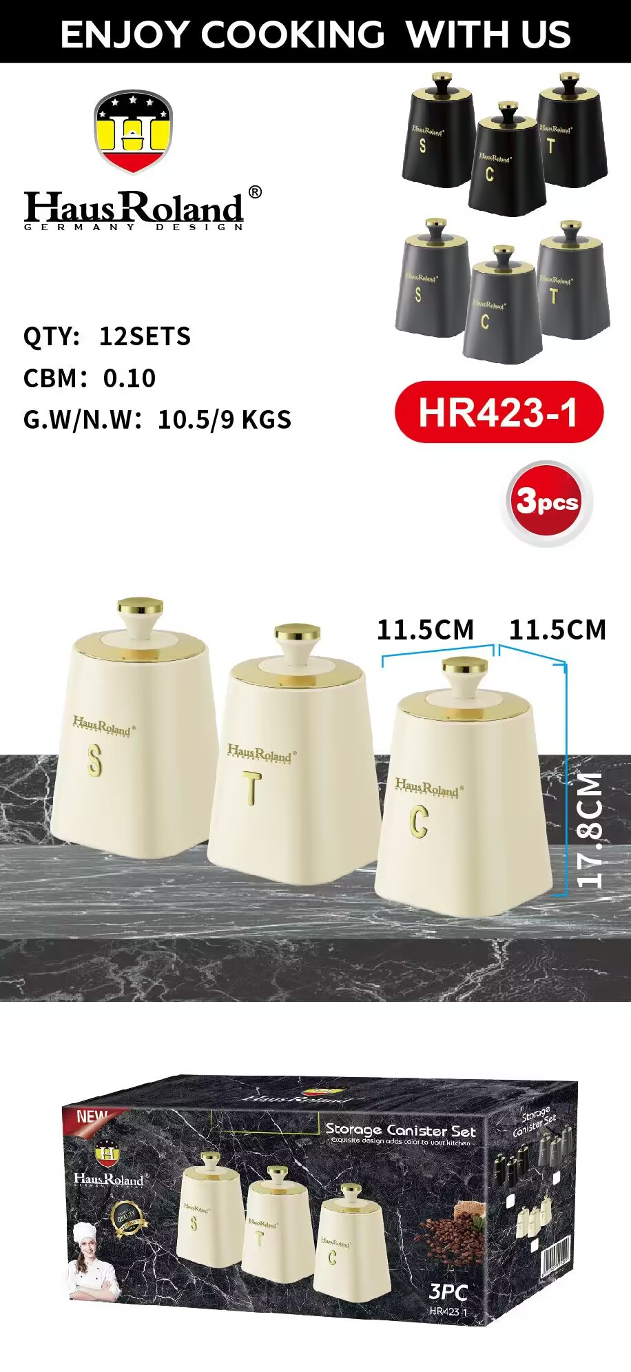 Haus Roland Coffee Tea & Sugar Jars
