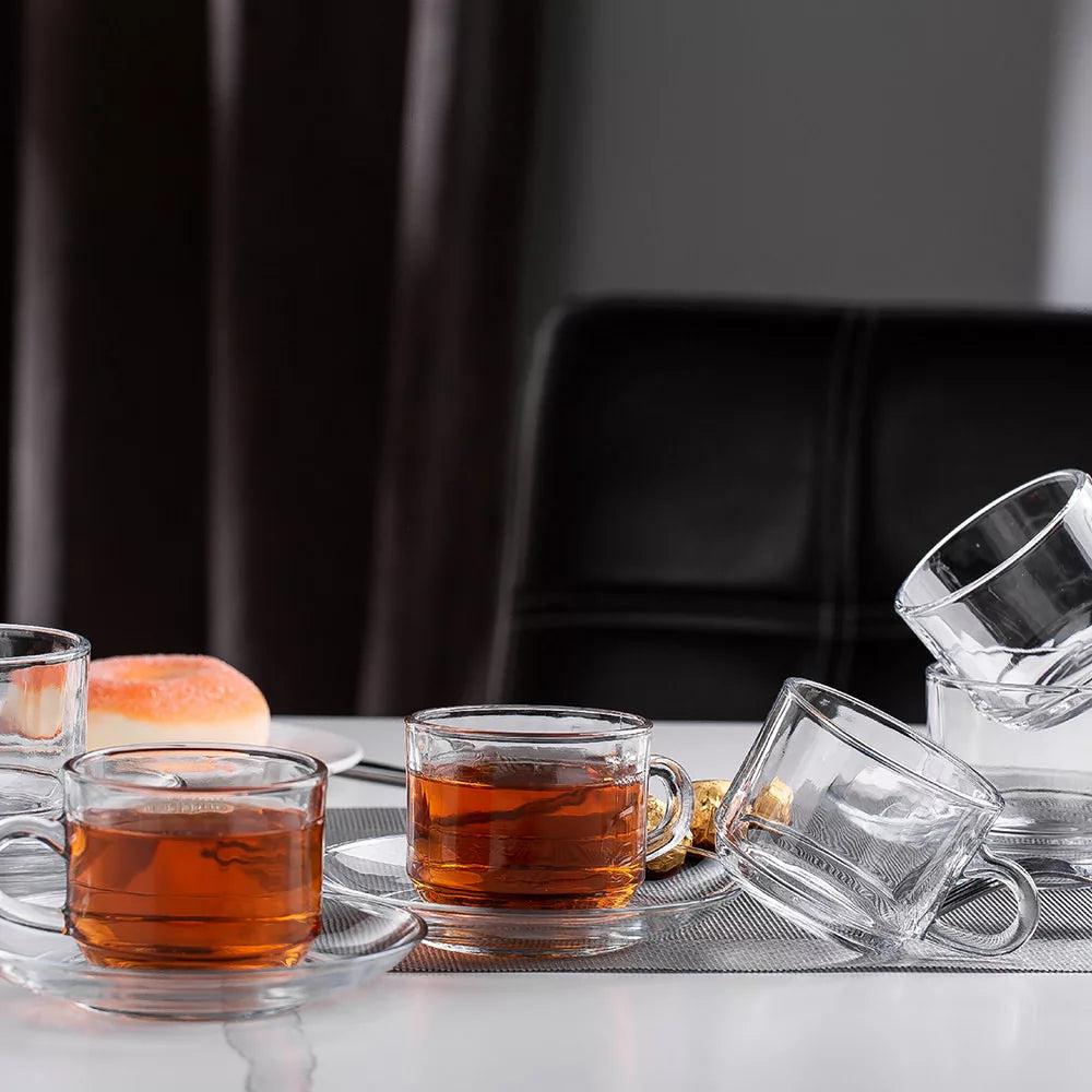Tea Cup Set With Saucer Plate 12 Pieces