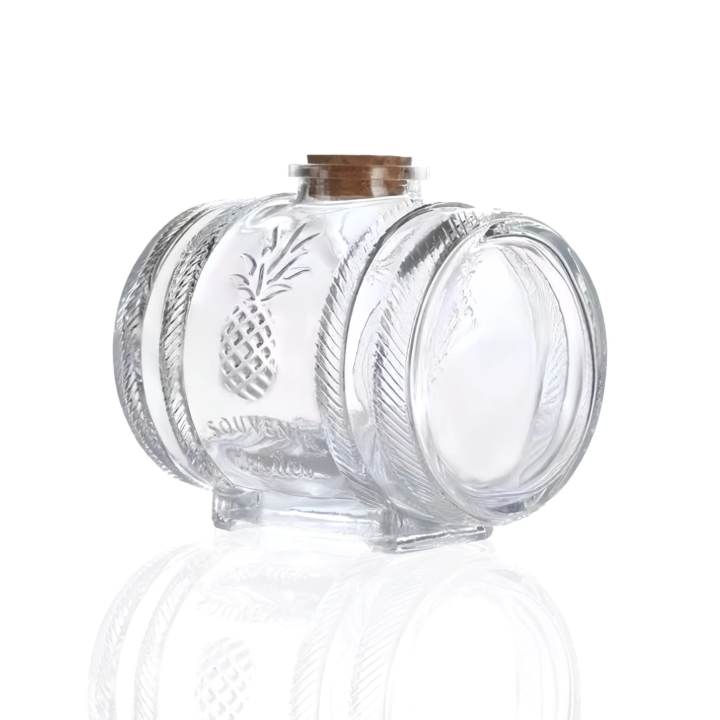 Barrel Shape Glass Juice, Water, Cocktails & Any Other Beverage Dispenser with Bamboo Stand (Available in 3 Liters 5 Liters & 8 Liters)