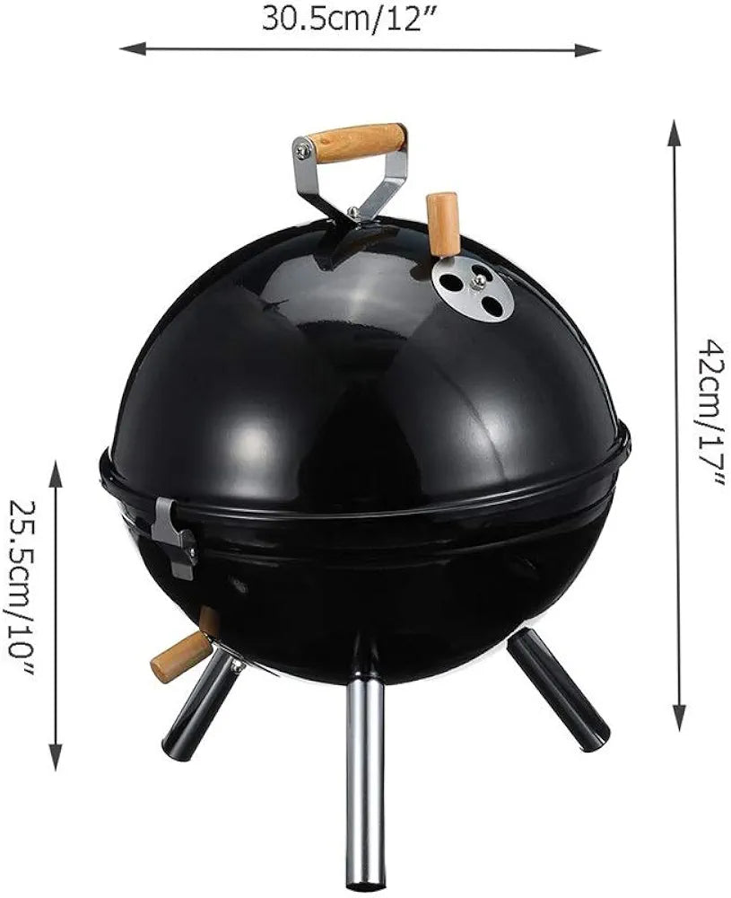 Football Style Charcoal Outdoor BBQ Grill