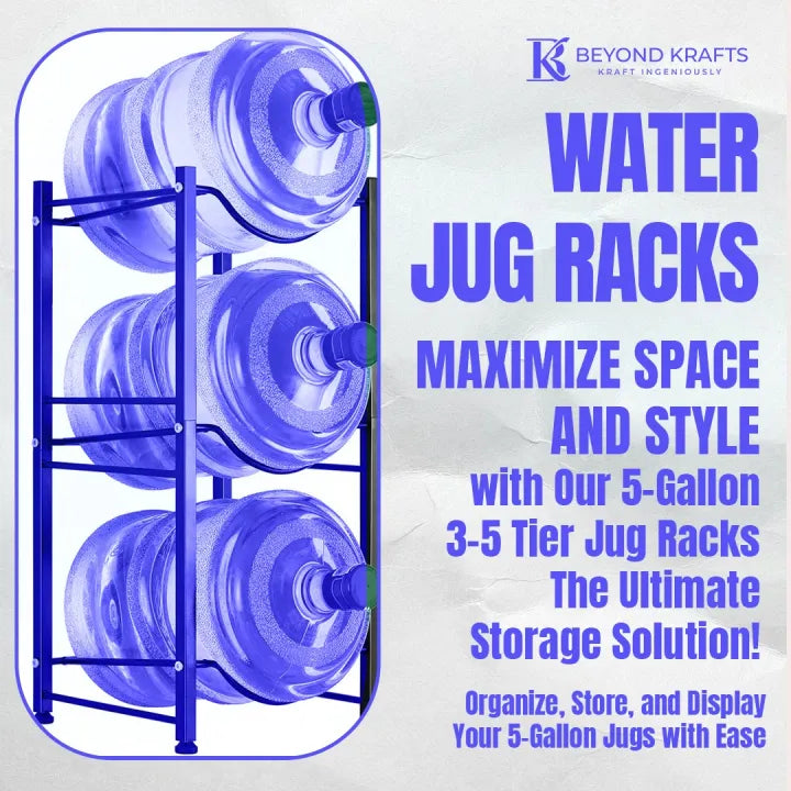 3-Tier Vertical Water Bottle Organizer - Sturdy Metal Design for 5-Gallon