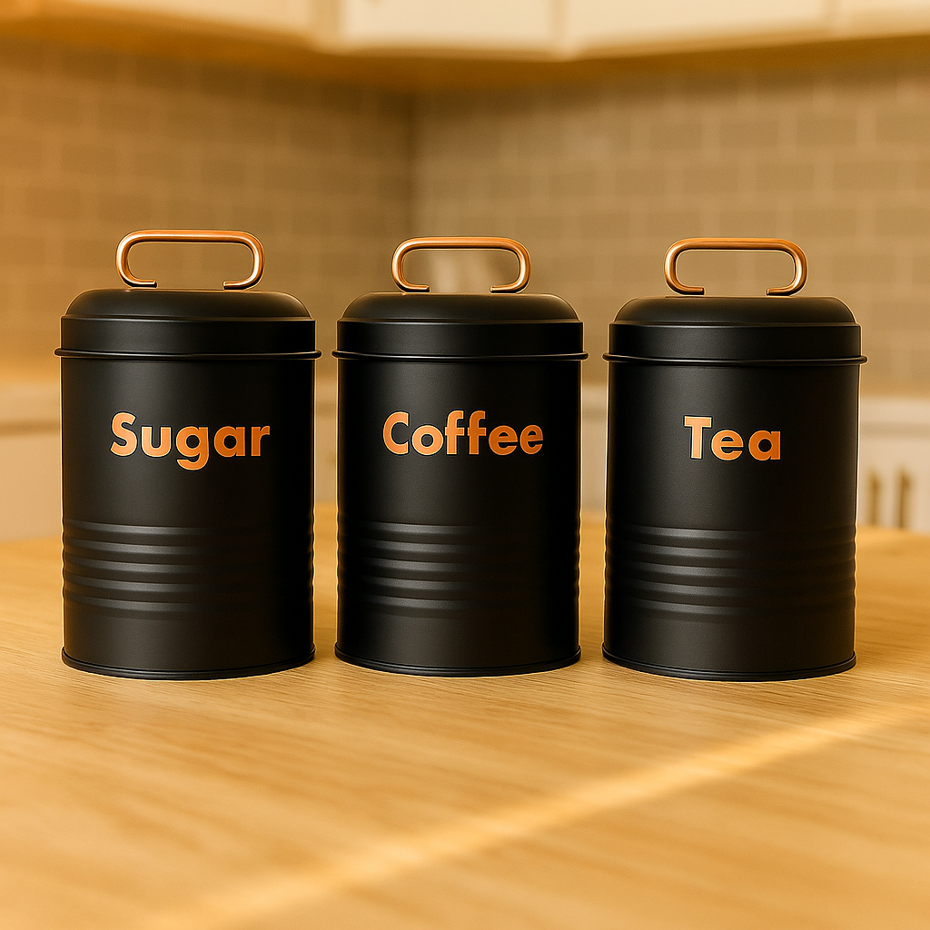 3 PCS Sugar, Coffee & Tea Jars