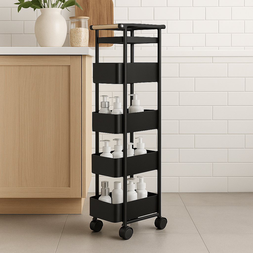 Binca 5 Tier Utility Trolley Black