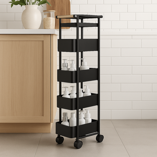 Binca 5 Tier Utility Trolley Black