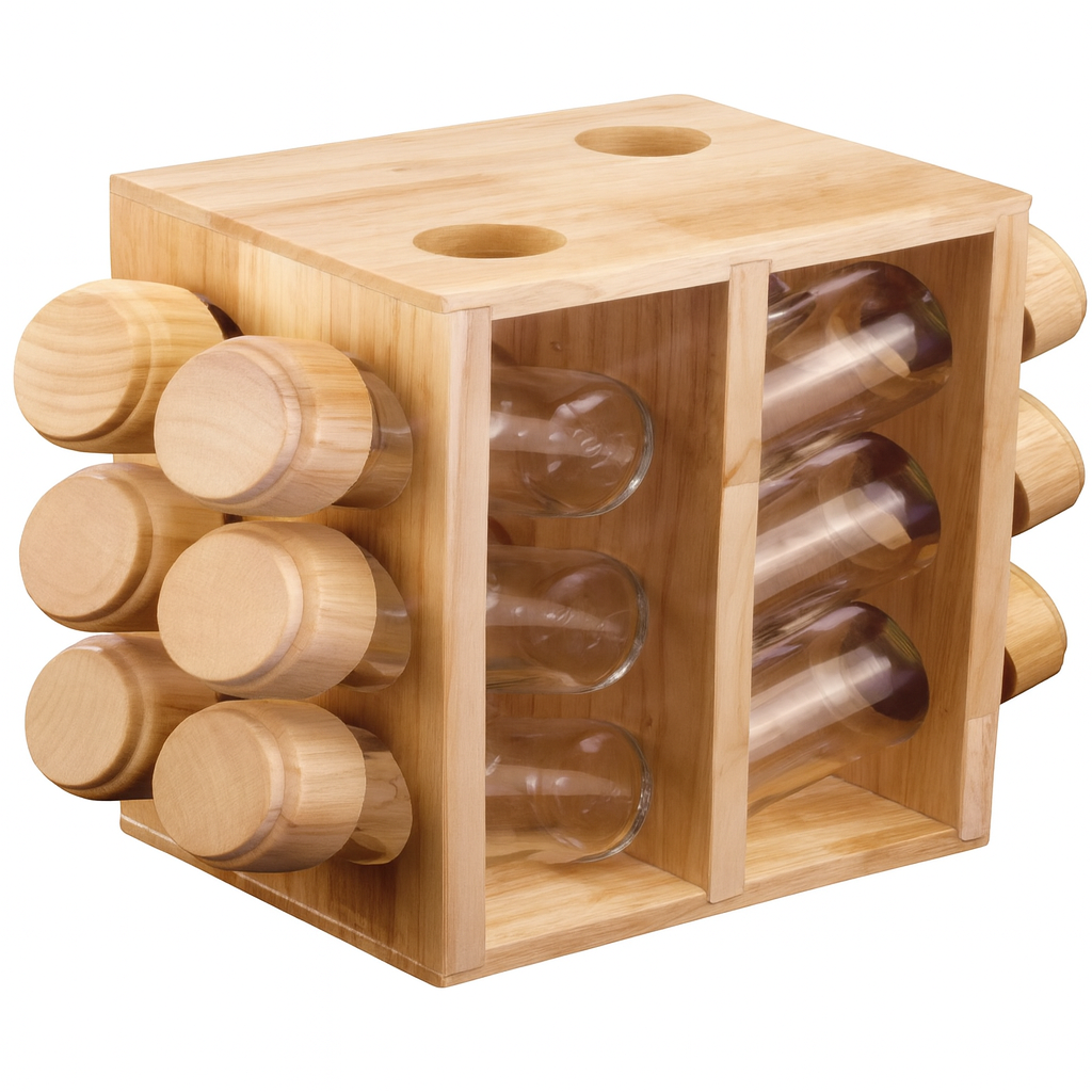 12 Pieces Wooden Spice Rack
