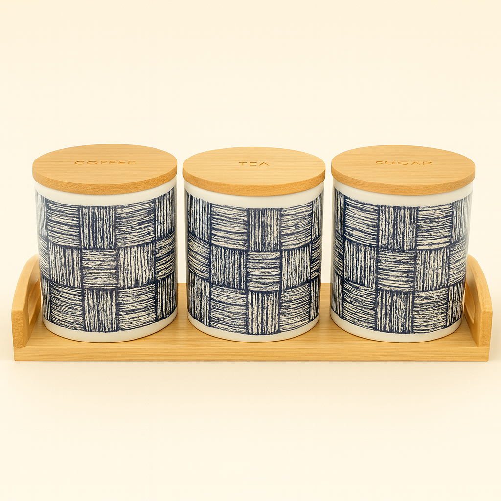 Blue Pattern Ceramic Luxury Jar Set