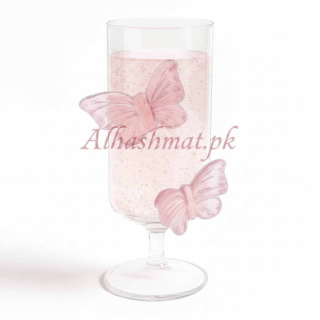 Pink Bow Flutter Glass