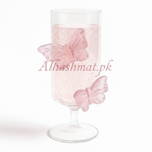 Pink Bow Flutter Glass