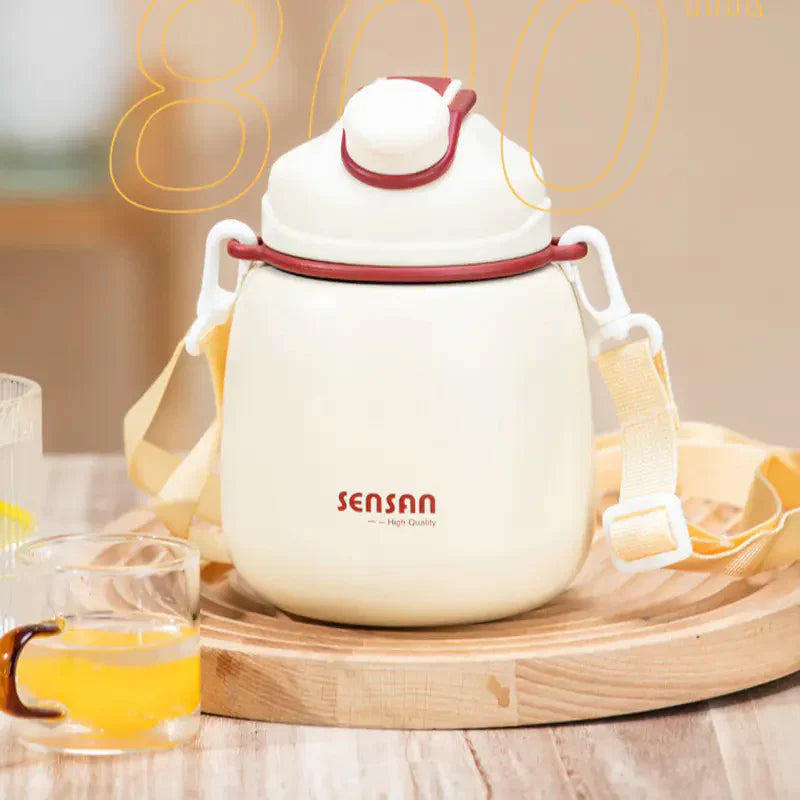 Vacuum Flask Sport Water Bottle - White 800ml