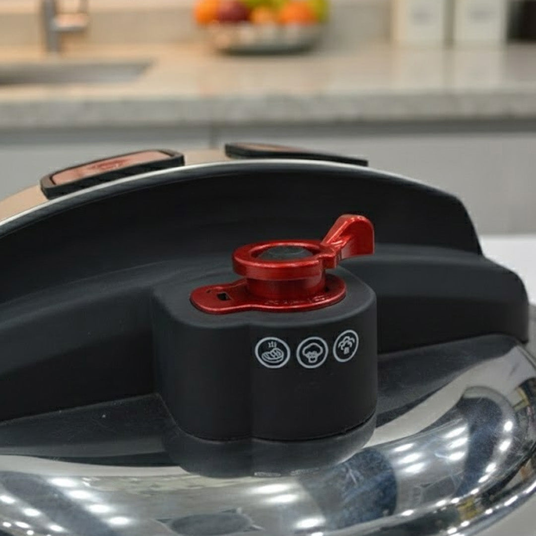 O.M.S Pressure Cooker  – Red Color | 5 Liter Heavy-Duty Cooker