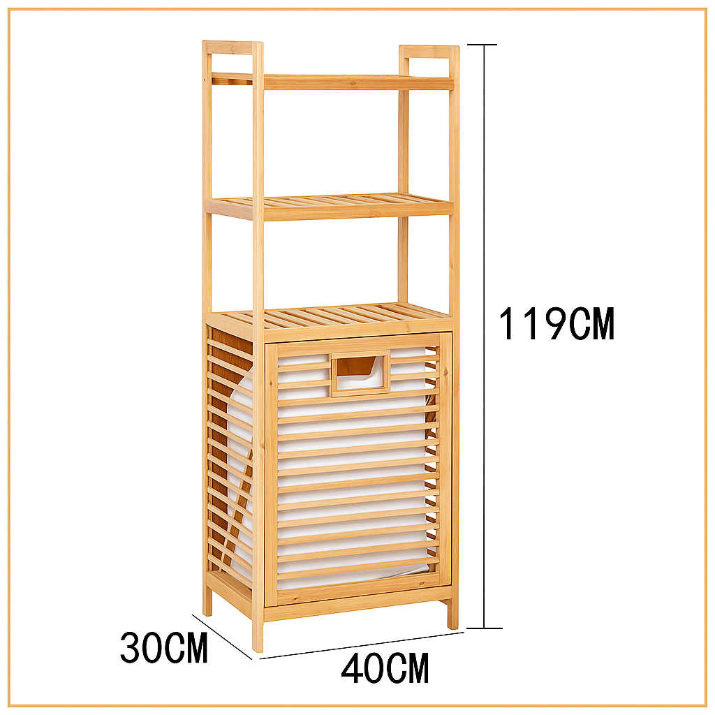 3-Tier Luxury Bamboo Laundry Basket