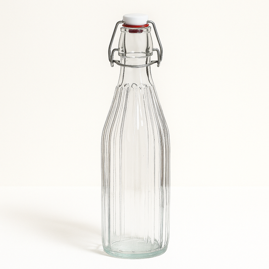 Transparent Clear Glass Water Bottle 1 liter