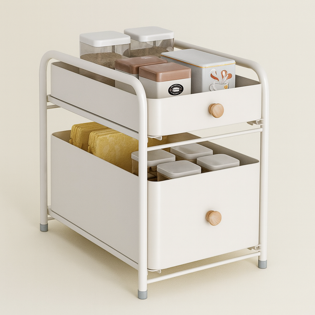Binca Double Layer Modern Countertop Storage Cart