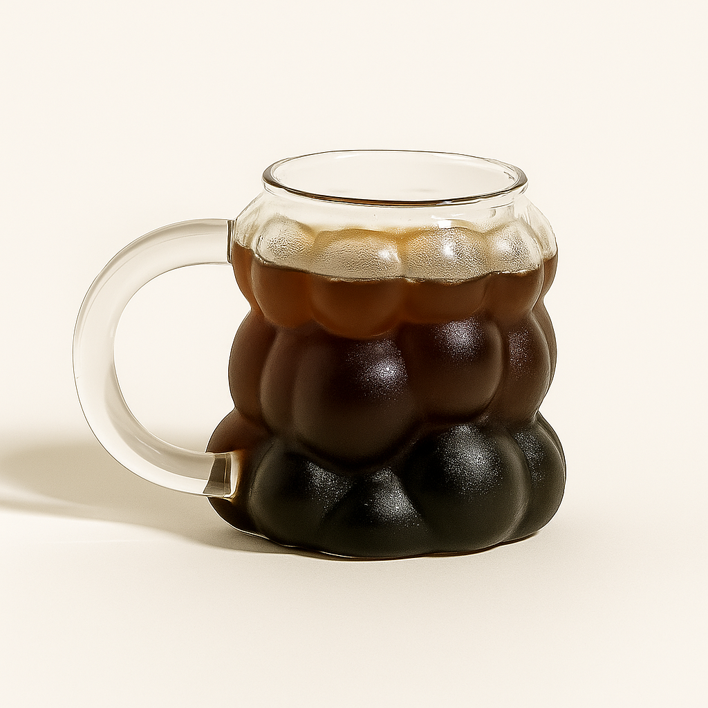 Korean Boba Tea Bubble-Shaped Glass Mug