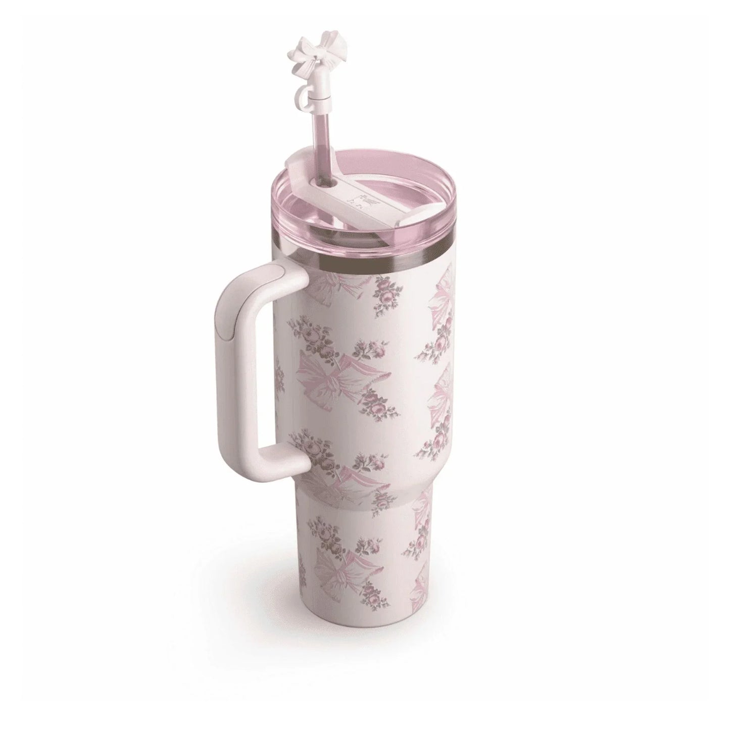 The Stanley X LoveShackFancy Holiday Quencher | 40 OZ - Rosa Beaux Pink - Gift Box