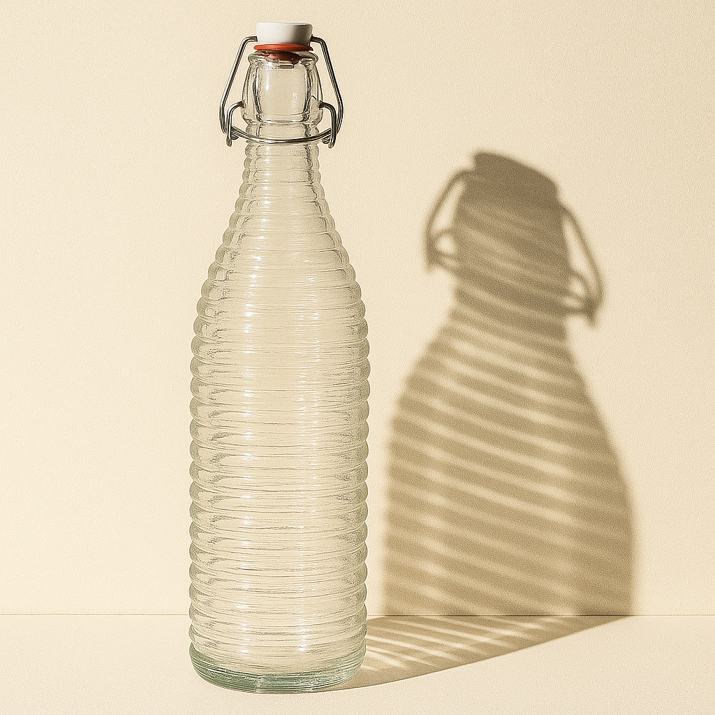 Transparent Clear Glass Water Bottle 1 liter