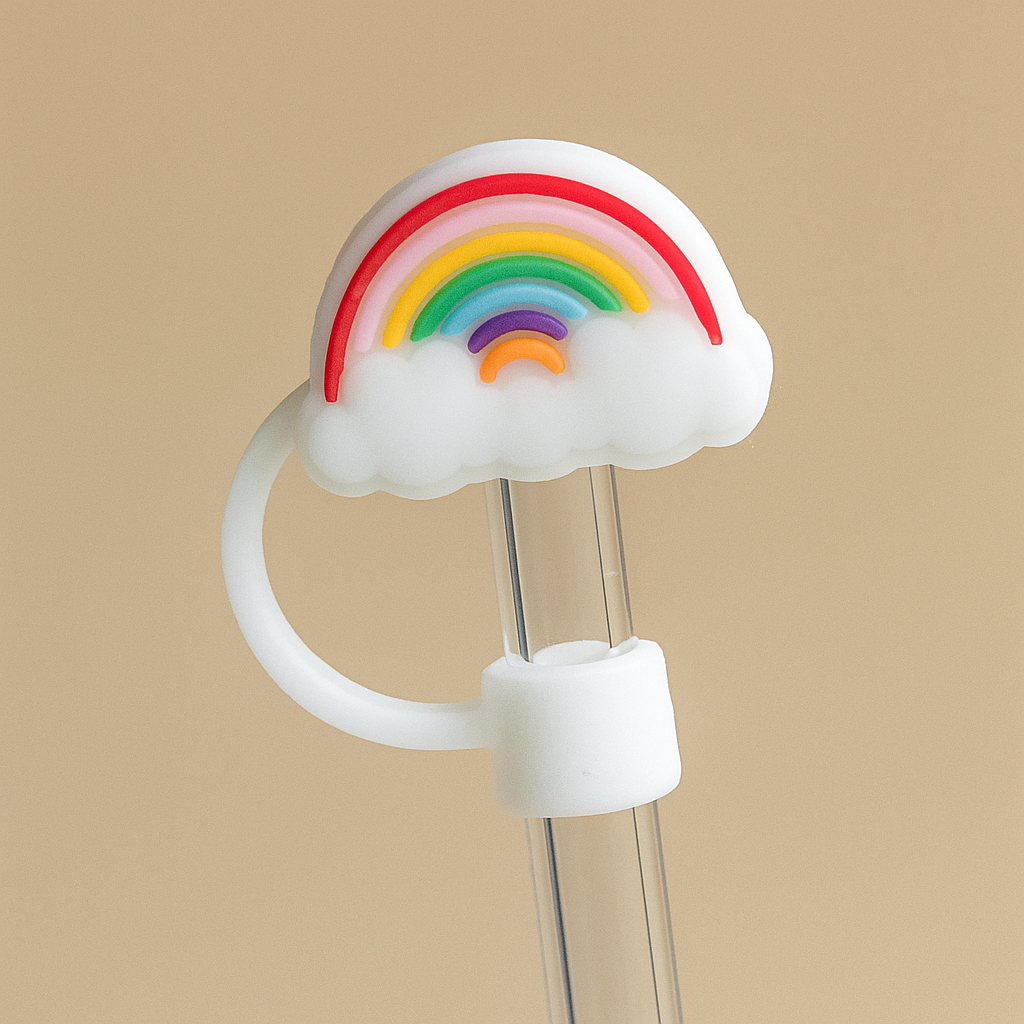 Rainbow Style Straw Stopper For Tumblers