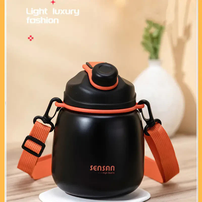 800ml Vacuum Flask Sport Water Bottle - Black