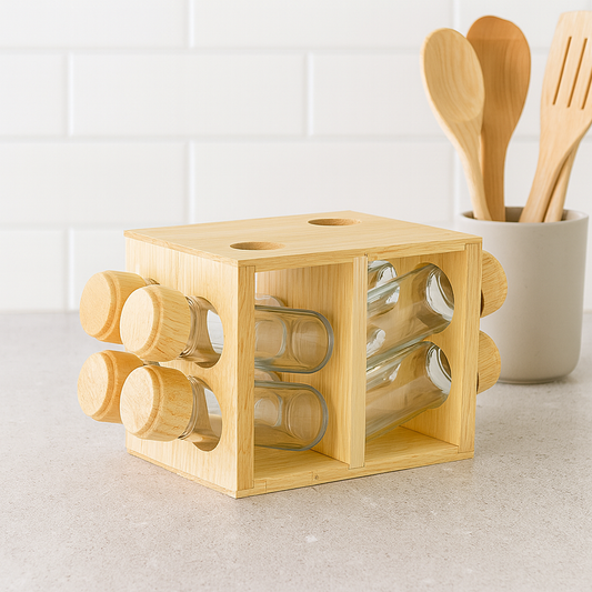 8 Pieces Wooden Spice Rack