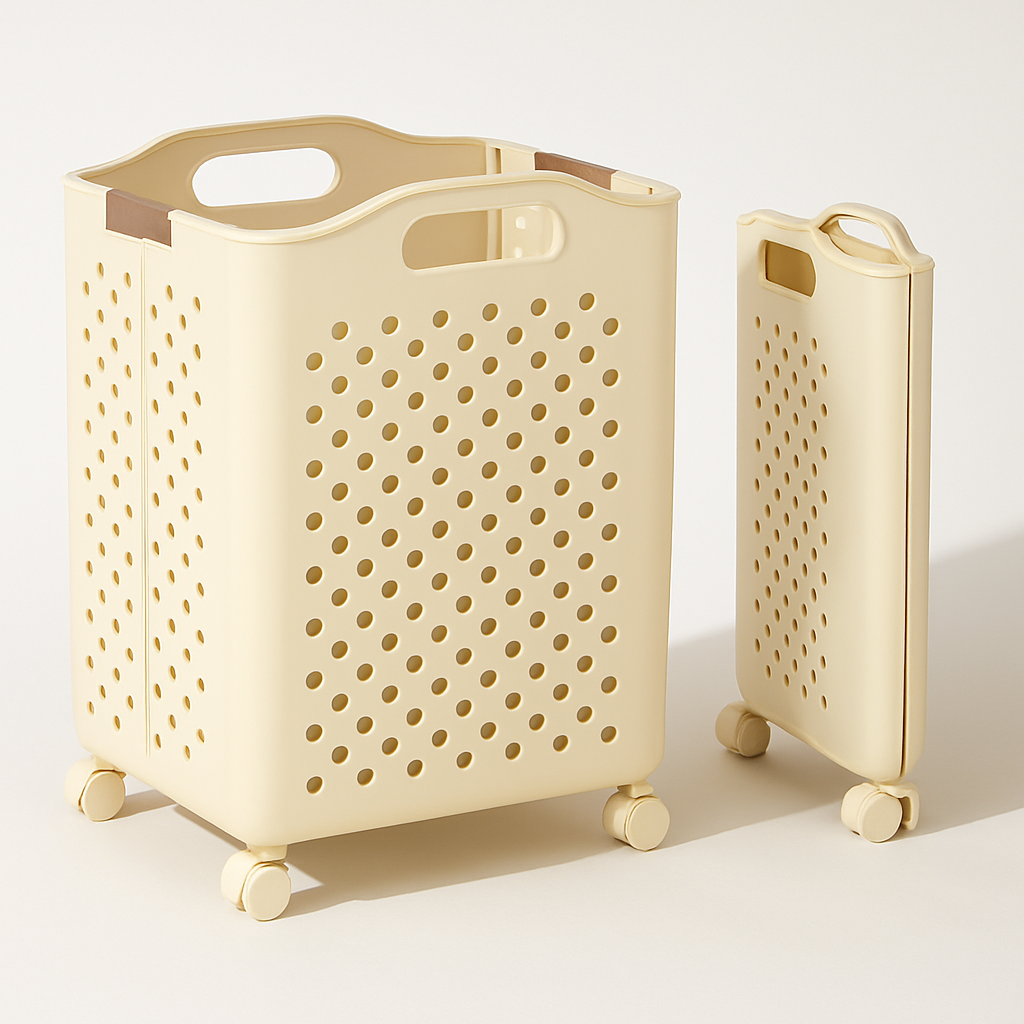 Foldable Rolling Laundry Basket