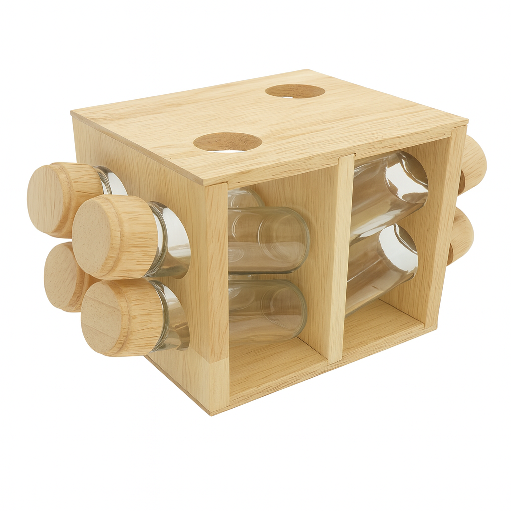 8 Pieces Wooden Spice Rack