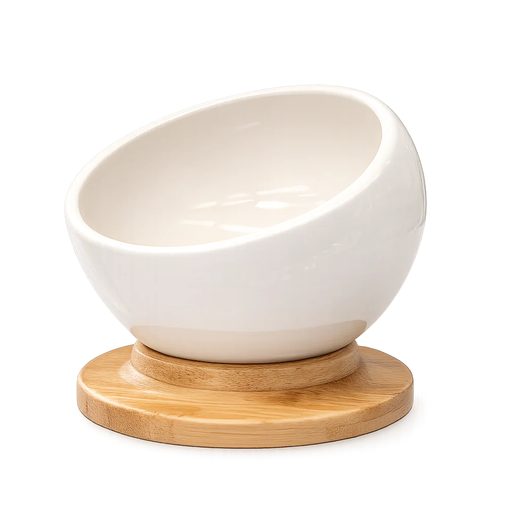 Luxury Ceramic Serving Dry Fruit Nut Bowl with Wooden Base