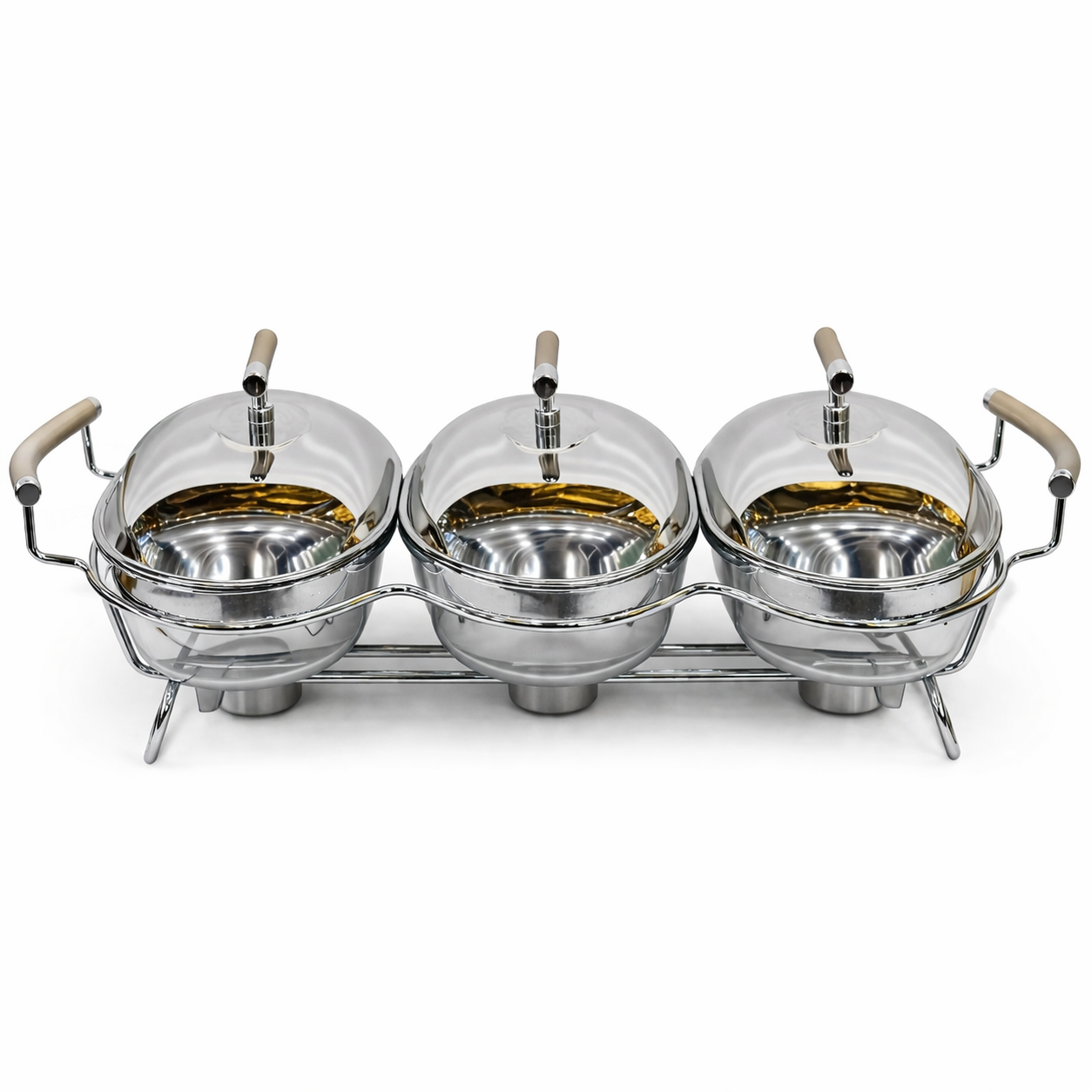 Premium 3 in 1 Round Stainless Steel Chafing Dish 1.5 LTR Each
