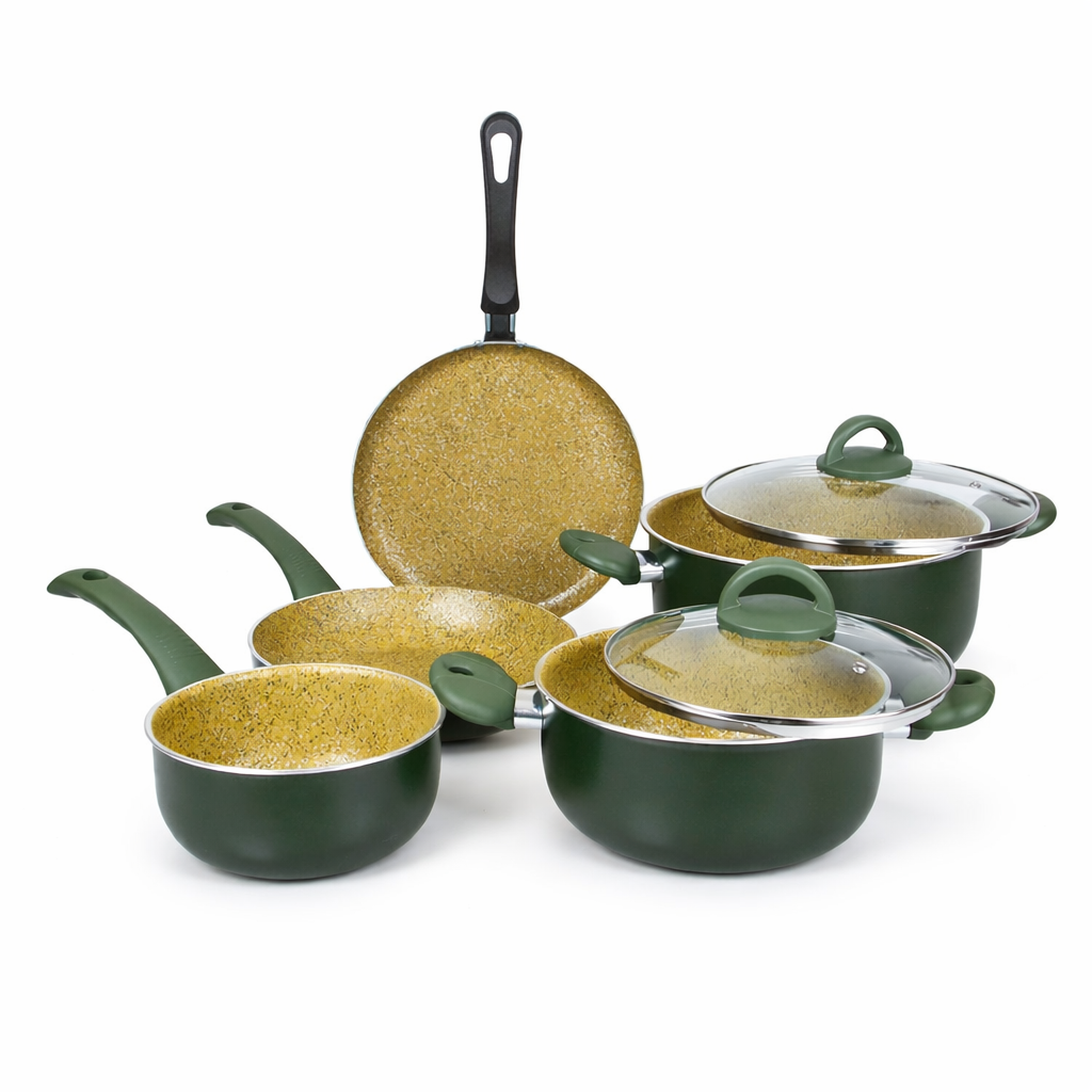 Illa Bio-Cook Oil 7 Pcs Non-Stick Cookware Set – Premium Granite Coating