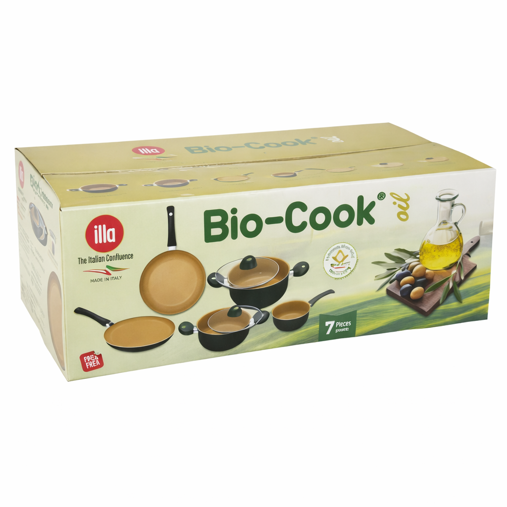 Illa Bio-Cook Oil 7 Pcs Non-Stick Cookware Set – Premium Granite Coating