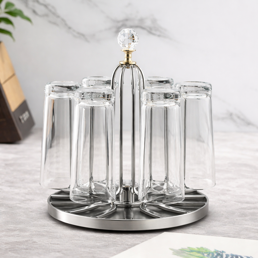 Premium Silver Glass Stand