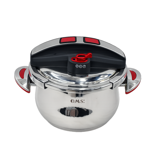 O.M.S Pressure Cooker  – Red Color | 5 Liter Heavy-Duty Cooker