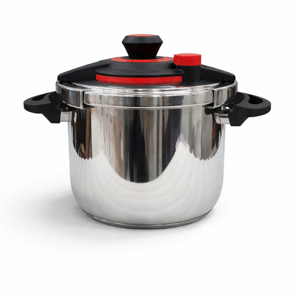 Falez Imported 2-in-1 Pressure Cooker – Grey & Red | 6L + 9L
