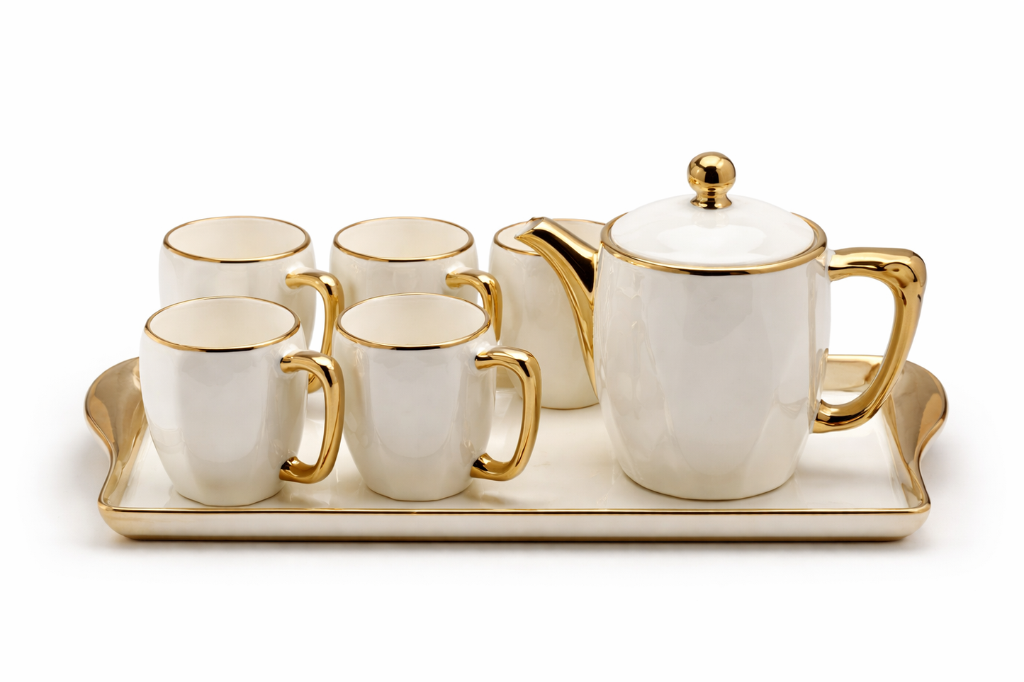 Porcelain Coffee Set with Tray – 8pcs