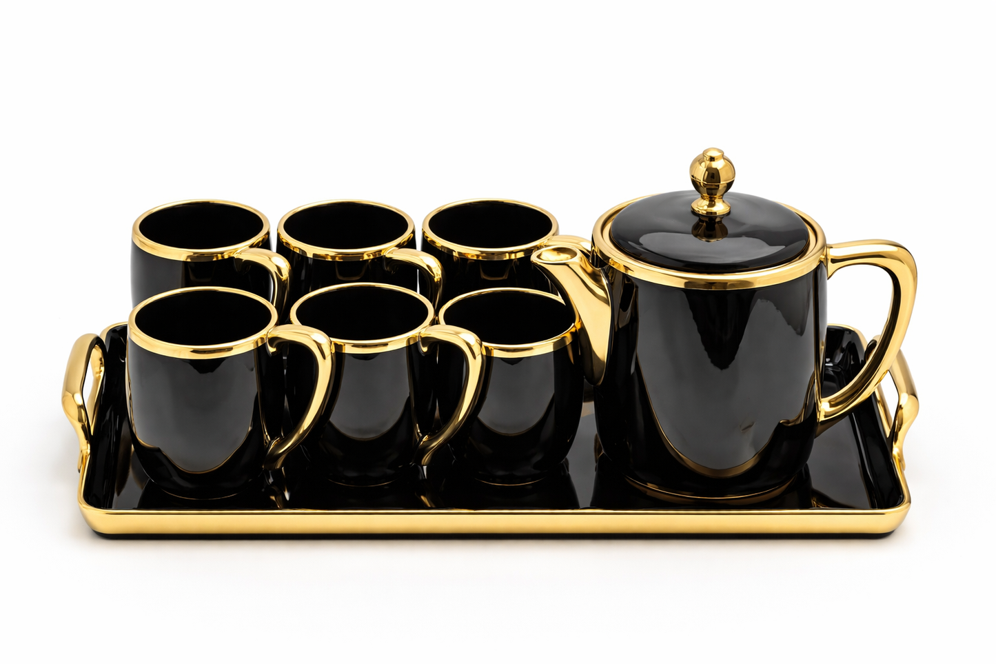 Porcelain Coffee Set with Tray – 8pcs