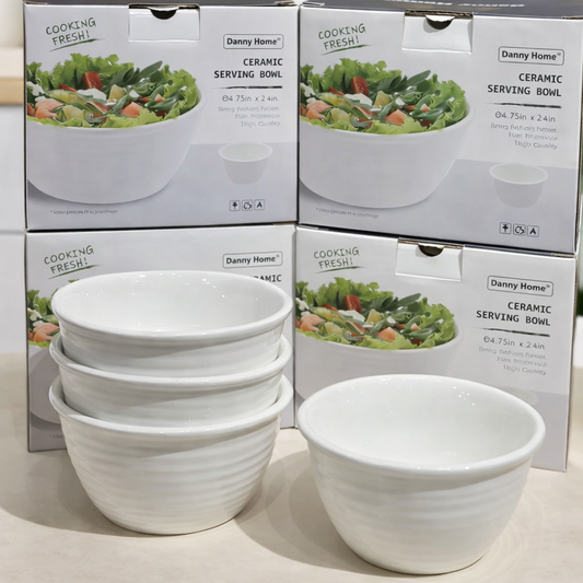 Danny Home Ceramic Salad Bowl Set 4 Pcs