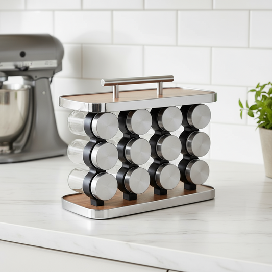 12 PCS Spice Jar Countertop Spice Organizer Rack