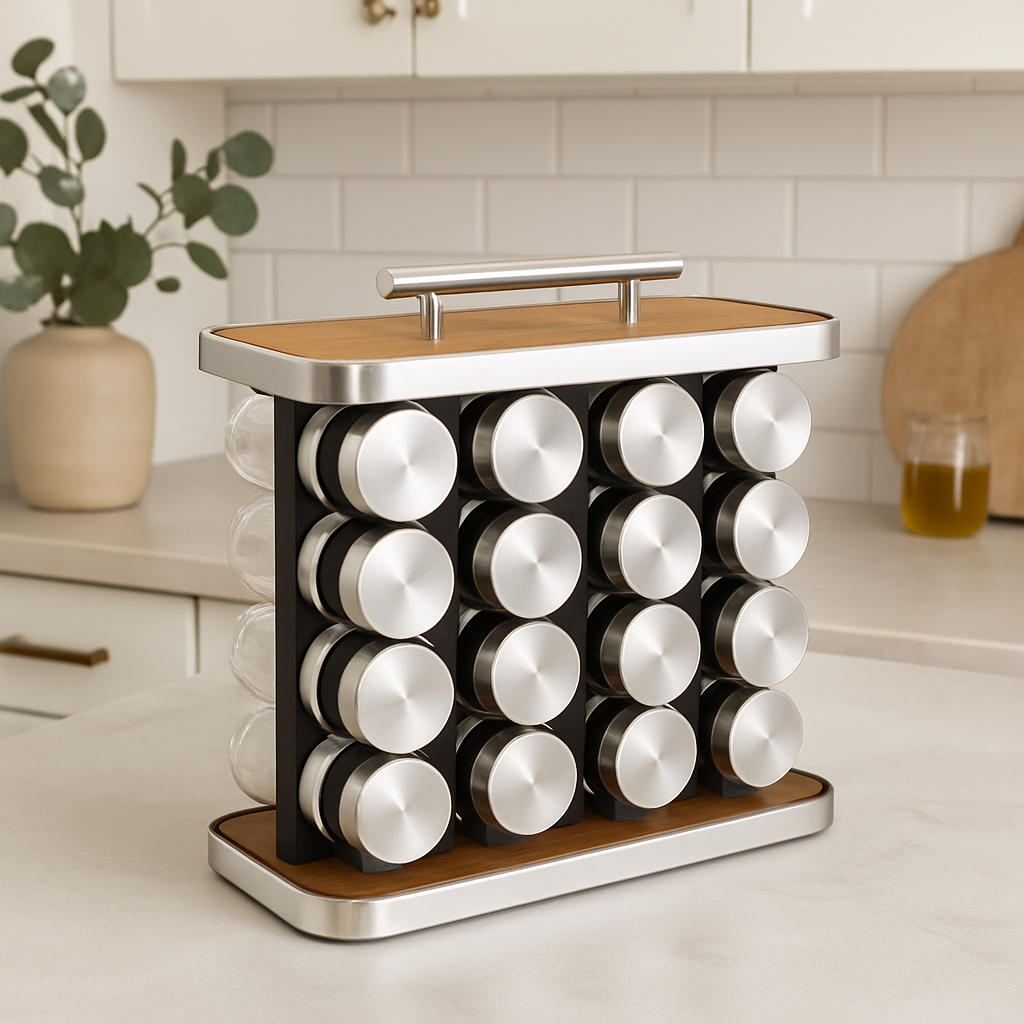 16 PCS Jar Countertop Spice Organizer Rack