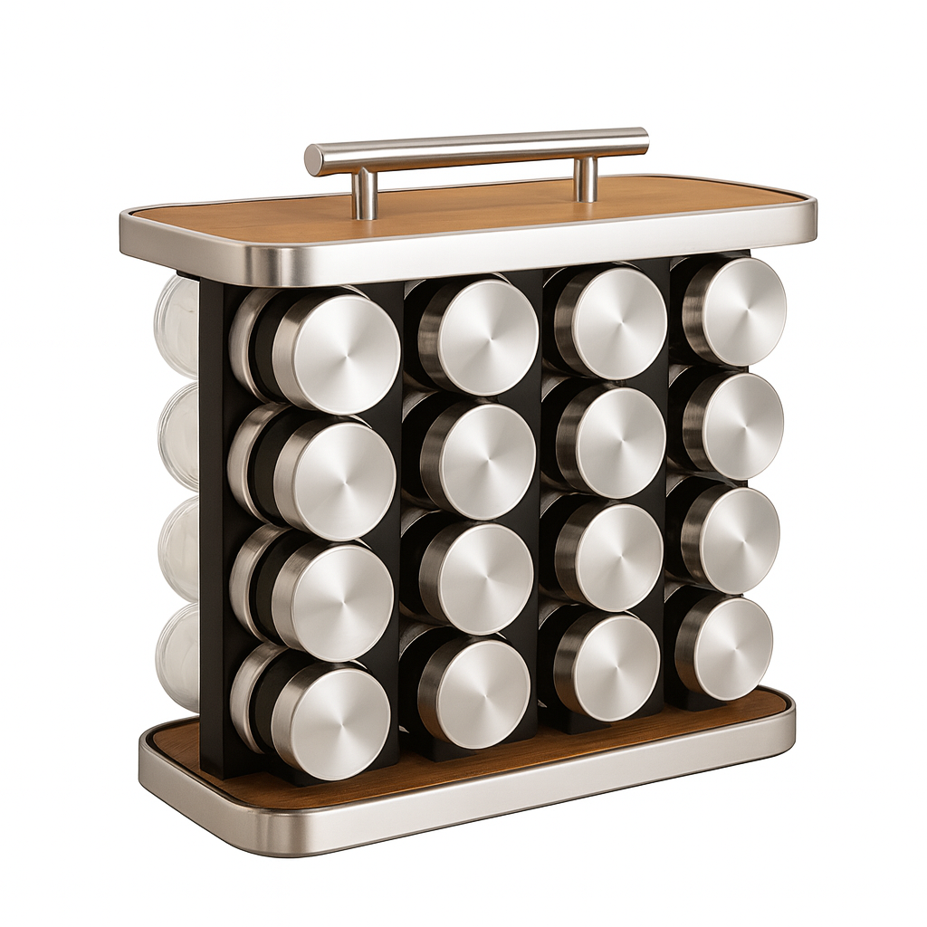 16 PCS Jar Countertop Spice Organizer Rack