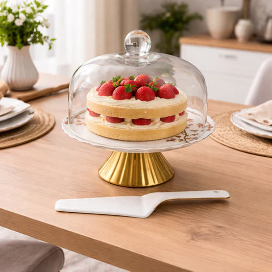 Luxury 11.5" Cake Stand with Glass Lid & Lifter
