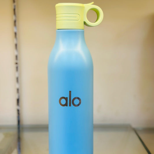 ALO Premium Water Bottle 700ML – Sky Blue with Lime Cap (Leakproof Bottle)
