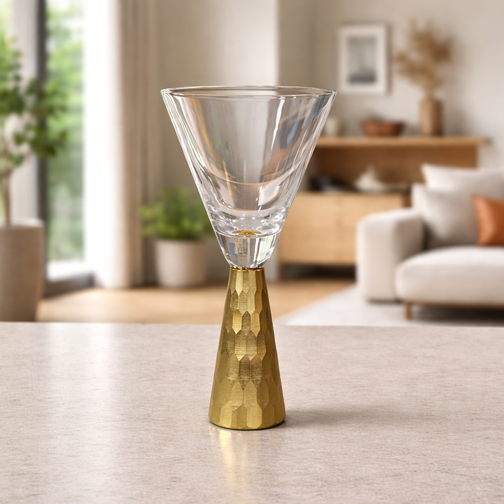 Crystal Gold Stem Cocktail Flutes – 4pcs