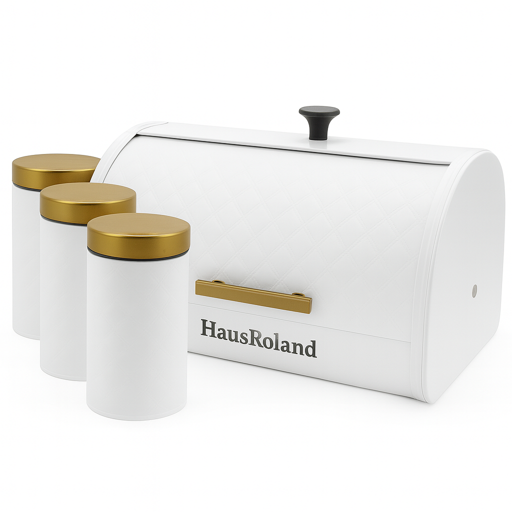 HausRoland Luxury Breadbox With 3 PCS Jar Set