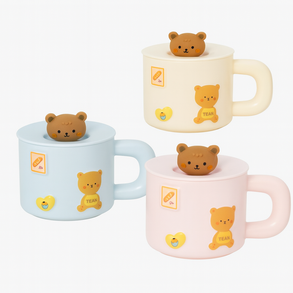Ceramic Bear Mug with Lid